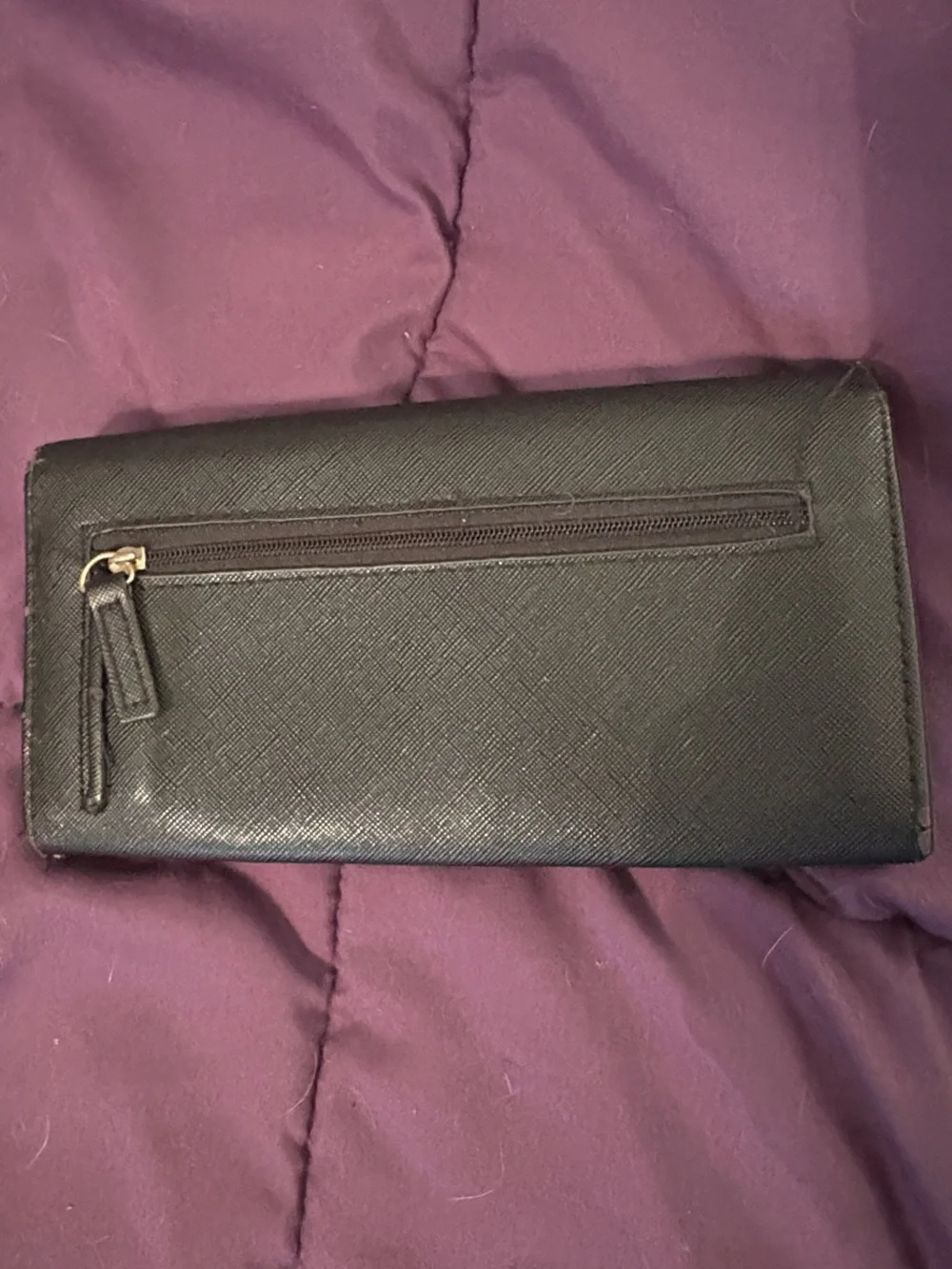 Nautica Black Trifold Wallet with Silver Logo Plaque